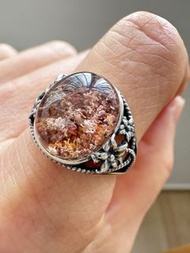 四季幽靈, 彩幽靈戒指，s925純銀戒指，Four Seasons Phantom Quartz，S925 silver adjustable ring, 白水晶，黃水晶，白幽靈、紅幽靈，黃幽靈，綠幽