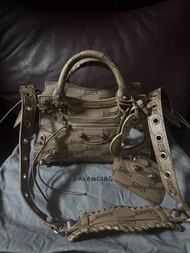 (SOLD)正品 Balenciaga XS Cagole City bag brown leather monogram calfskin 巴黎世家Cabas黑色牛皮托特包 pm mm gm 手挽袋