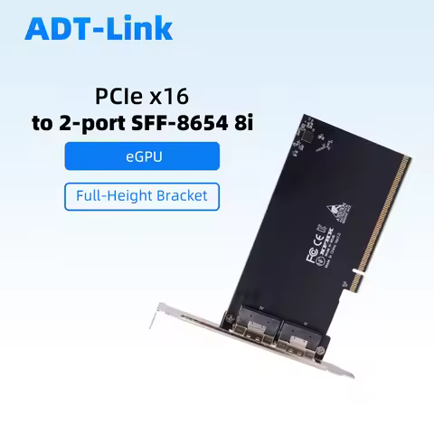 PCIE X16 To 2-port SFF-8654 8i X8 External Graphics Card EGPU Adapter Card for GPU Graphics Dock PCI