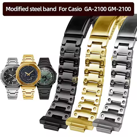 GBM-2100 Stainless Steel Strap For Casio G-SHOCK gbm2100 Metal Stainless Steel Watch Chain GA-2100 G