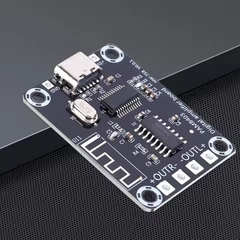 XH-A155 Mini PAM8403 Amplifier Board 5W+5W 2 Way Audio Power Amplifier Board TYPE-C Power Supply for
