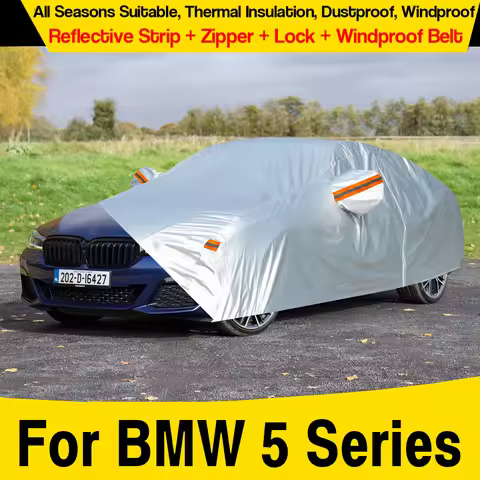 Full Car Cover Sun Rain Snow Dust Protect Cover For BMW 5 Series E12 E28 E34 E39 E60 E61 F10 F11 F07