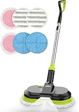 BIUBLE Cordless Electric Mop, Spin Mops for Floor Cleaning, LED Headlight &amp; Water Sprayer, Rechargeable Dual Spinning Scrubber Cleaner Mops with 300ML Water Tank for Multi-Surface, Self-Propelled