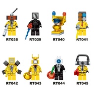 RT038-045 Gold Version Toilet Man and Monitoring TV Audio Man Children Assembling Building Block Min