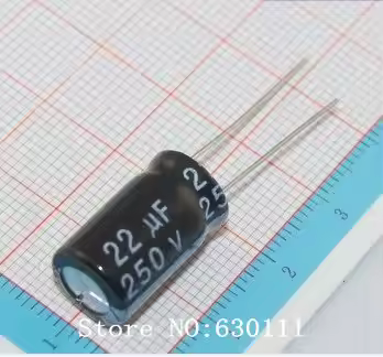 100pcs 22UF 250V Electrolytic Capacitor 250V22UF 10mm X17mm