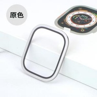 Apple Watch Ultra 49mm 金屬邊框強化玻璃膜 螢幕保護膜 保護貼 (銀白色）