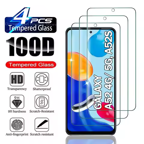 2/4Pc Tempered Glass For Samsung Galaxy A52 /A52S HD Screen Protector