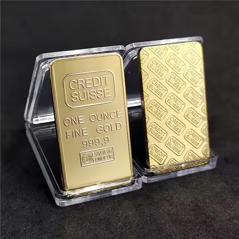 Credit Suisse Gold Bar Commemorative Coin Gold Plated Swiss Bar 1 Oz Commemorative Block Swiss Comme