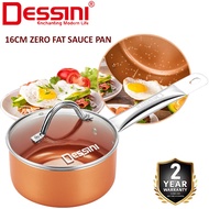 DESSINI ITALY Zero Fat 16CM Sauce Pan Aluminium Induction Non Stick Copper Milk Pot Frying Pan Casse