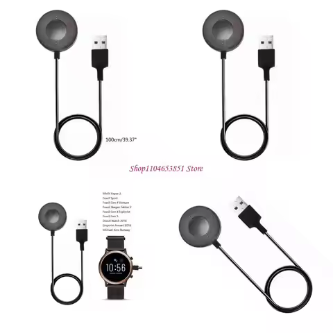1M USB Magnetic Fast Charge Charger Dock For Fossil Gen 6 / Fossil Gen 4 / Fossil Gen 5 Smart Watch 