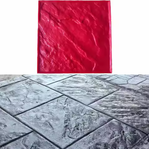 40×40cm Rubber Concrete Stamp Mat Slate Stone Texture Imprint Mold Cement Floor Embossing Tool for G