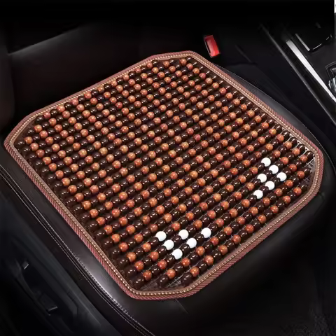 42x42cm Wooden Beads Pad Non-slip Breathable Designs Wooden Bead Cushion Handwoven Pad Summer Car Se