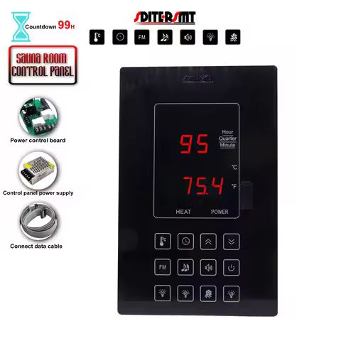SDITERSMT 4.5KW 30A Timing Heating Sauna Control Panel for Sauna Accessories °C/℉ Switch Multifuncti