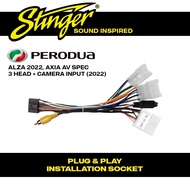 Stinger Socket Android Player With Rear Camera Input Harness for Perodua Alza 2022/Axia 2023