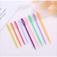 10pcs Colourful Crochet Plastic Darning Needle Large Eye Sewing Needle Crochet Kit Jarum Plastic Lem