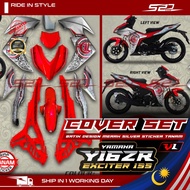 Cover Set VELOZI YAMAHA Y16ZR Y16 Coverset Batik Design Merah Silver Sticker Tanam Body Kit Y16 V1