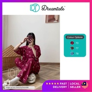 Dreamtale Women Printed Pyjamas Set Wear Short Sleeve Shirt & Long Pants Sleepwear Night Wear Baju T