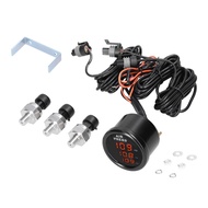 Triple Display Air Pressure Guage LED Digital Air Suspension Gauge 0-220PSI with 3pcs 1/8NPT Sensors