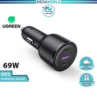 UGREEN 69W Car Charger PD 60W 20W SCP 22.5W Fast Charge USB C QC 3.0 iPhone 14 Pro Max
