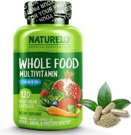 NATURELO Whole Food Multivitamin for Men 50+ - with Vitamins, Minerals, Organic Herbal Extracts - Ve