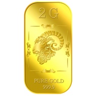 Puregold 2g Golden Ram Gold Bar | 999.9 Pure Gold