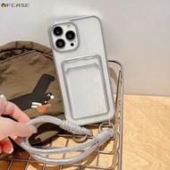 For iQOO Z10 Z9 Turbo Z10X Z9X Z8 Z8X Z7 Z7X Z6 Z6X Z5 Z5X Z3 Z1 Phone Case With Lanyard Strap Silve