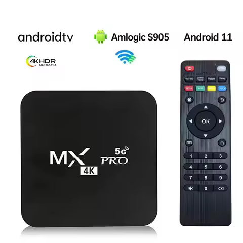 New MX Pro Amlogic S905 Android 11 Smart TV Box 4G WiFi Original 4K HDR+ Media Player 8GB TV Set Top