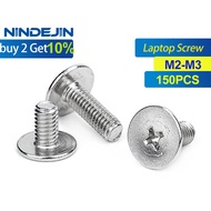 NINDEJIN 150pcs CM Laptop Screw Stainless Steel Thin Head Machine Screw - M2/M2.5/M3