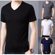 7.7 MEN'S PLAIN V-NECK T-SHIRT COMBED MATERIAL MEN'S V-NECK T-SHIRT SHORT SLEEVE MEN'S V-NECK T-SHIR