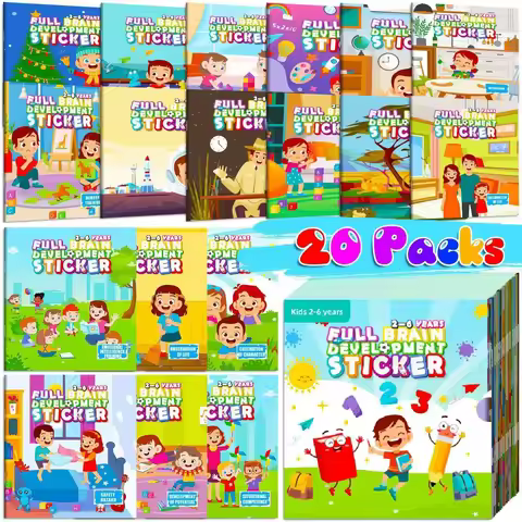 10/20 Volumes of New Sticker Book Focus Potential Development Stickers Children Enlightenment Baby E