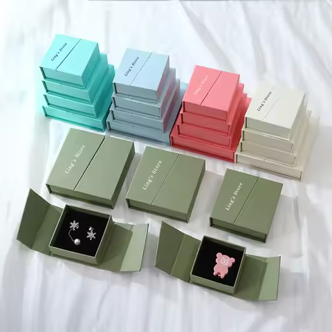 20Pcs Personalized Logo Jewlery Magnet Box Bracelet Necklace Earring Pendant Brooch Pearl Bangle Gif