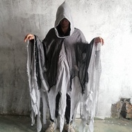 Halloween Cloak Costume Adult Hooded Cloak Clothes Haunted House Ghost Festival Party Wizard Death C