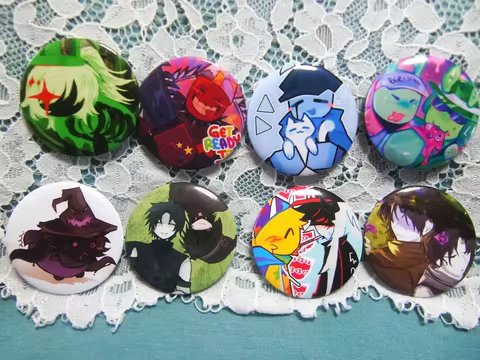 Forsaken & Regre tevator Chibi Pin Buttons Set Alien Chance Elliot Azure Two Time Pest PartyNoob Cos