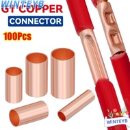 WINTEYB 100Pcs GT Copper Terminal Connecting Tube, Cable Connector Kit Hole Passing Wire Terminal Cr