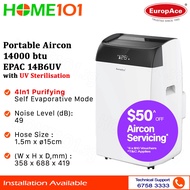 Europace Portable Aircon 14000BTU EPAC 14B6UV