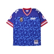 BAPE x Mitchell&Ness NFL New York Giants Street Retro V-neck Fashion Men's and Women's Hip Hop Overs