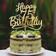 Sleyberoy Acrylic Happy 75th Birthday Cake Topper- Hello 75,Cheers to 75 Years,75th Anniversary/Birt
