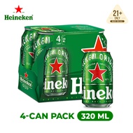 Heineken Premium Pilsner Lager Beer 5.0% Alcohol (4 x 320ml)