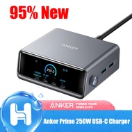 Anker Prime 250W USB-C Charger, Ultra-Fast 6-Port GaN Charging Station, 2.26" LCD Display