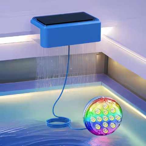 Solar Underwater Swimming Pool Lights with Remote Control, 16 Colors Lighting Pool Lights for Above