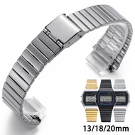 Retro Stainless Steel Watch Strap 13mm 18mm 20mm for Casio Electronic Watch A158 159 168 169 B650 AQ