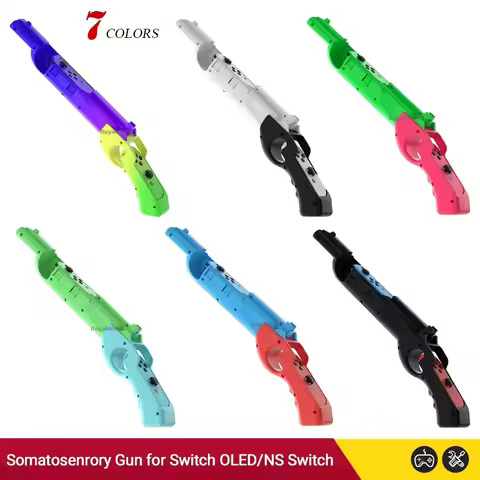 Shooting Game Gun Controller For Switch OLED Joycons Hand Grip Motion Controller Somatosensory Gun f