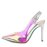 Colorful Transparent PVC High Heel Slingsback Shoes - Stylish Option for Women