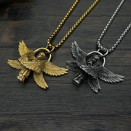 New Fashion Creative Seraphim Wings Pendant Necklace Punk Men Woman Stainless Steel Wings Necklace A