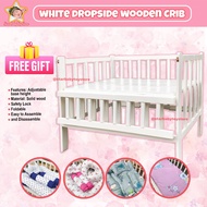 Star Baby White Dropside Wooden crib for Baby