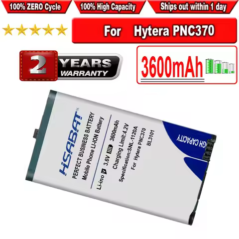 HSABAT 3600mAh BL3101 Battery for Hytera PNC370 PNC 370 Walkie-Talkie