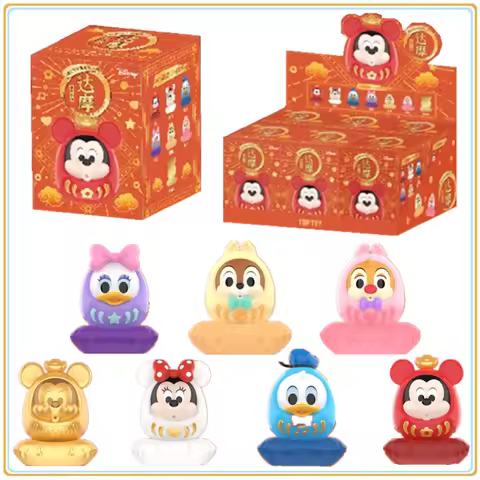 Original TOPTOY Genuine Disney Mickey Family Daruma Series Blind Box Figures Peripheral Desktop Orna
