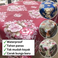[2023] Lapik Meja Makan Plastik WATERPROOF Corak Bunga BARU LEBAR 137CM