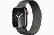 Apple - Apple Watch Series 9 石墨色不鏽鋼 GPS + 流動網絡 41mm 綱織手環錶帶 (石墨色)