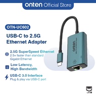 ONTEN UC602 USB C to 2.5G Ethernet LAN Adapter Type C Thunderbolt 3 Gigabit Network RJ45 Converter W
